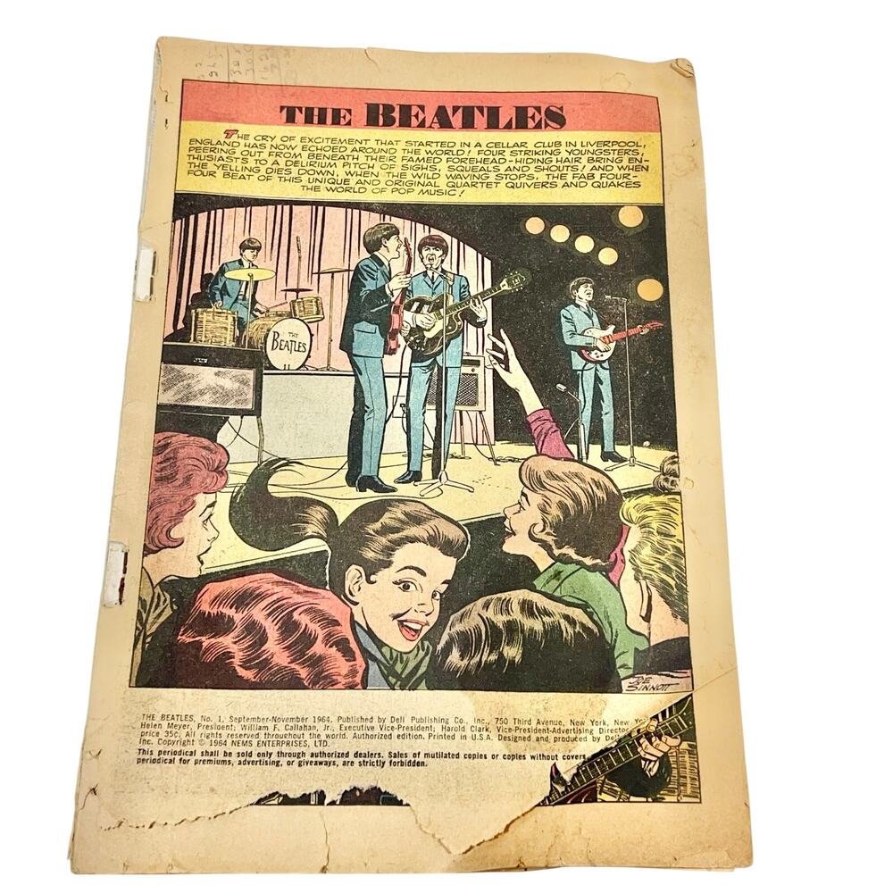 Vintage Dell Giant The Beatles Comic Book 1964 Missing Cover